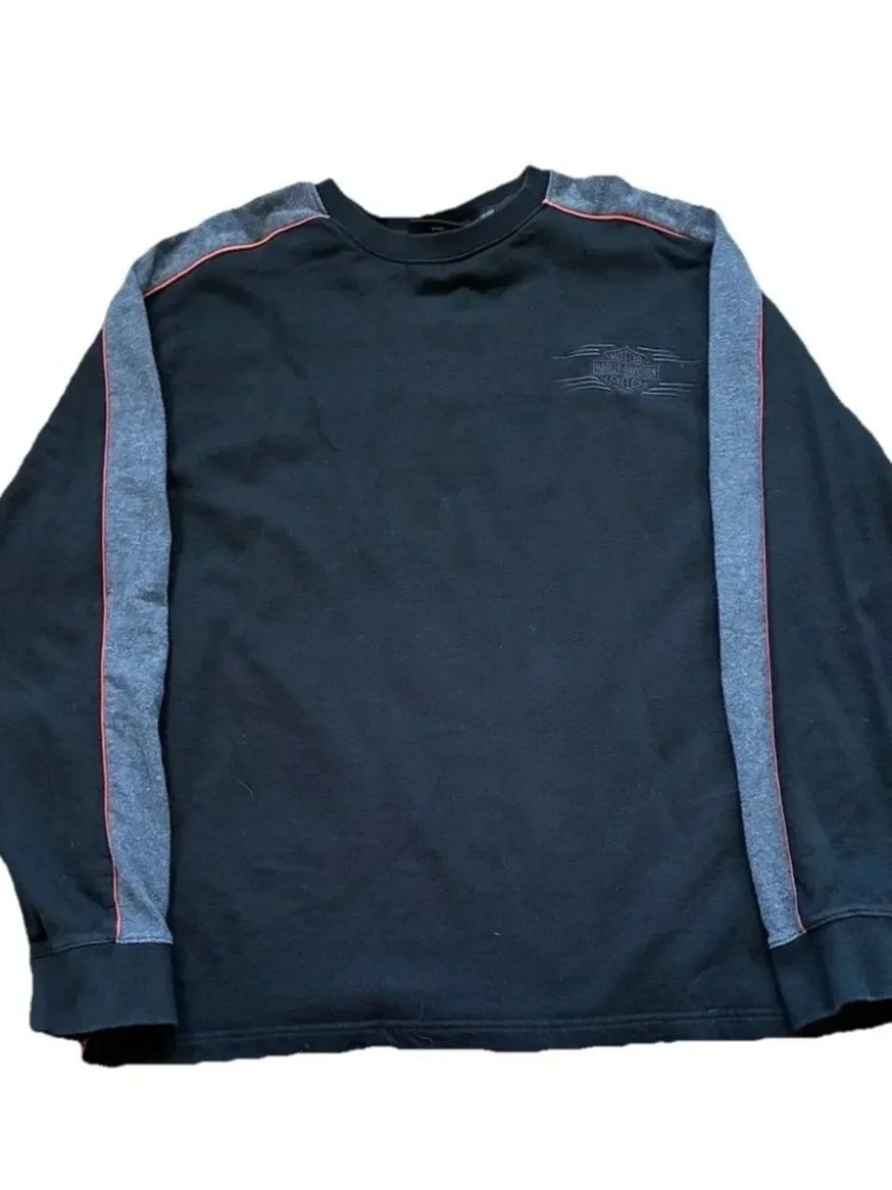 Report Harley Davidson Motor clothes Crewneck Sweater Mens 2XL Embroidered Orang